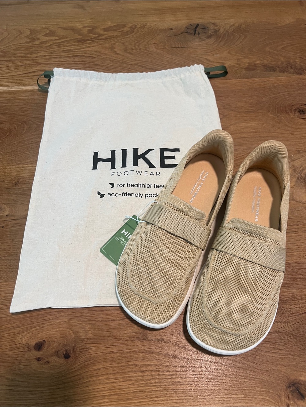 Hike Footwear Valenza Hands-Free Barefoot Knit Loafer Tan Neutral NWT Size 9